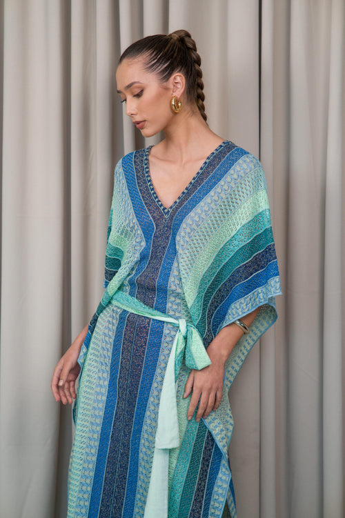 V Neck Knitted Kaftan
