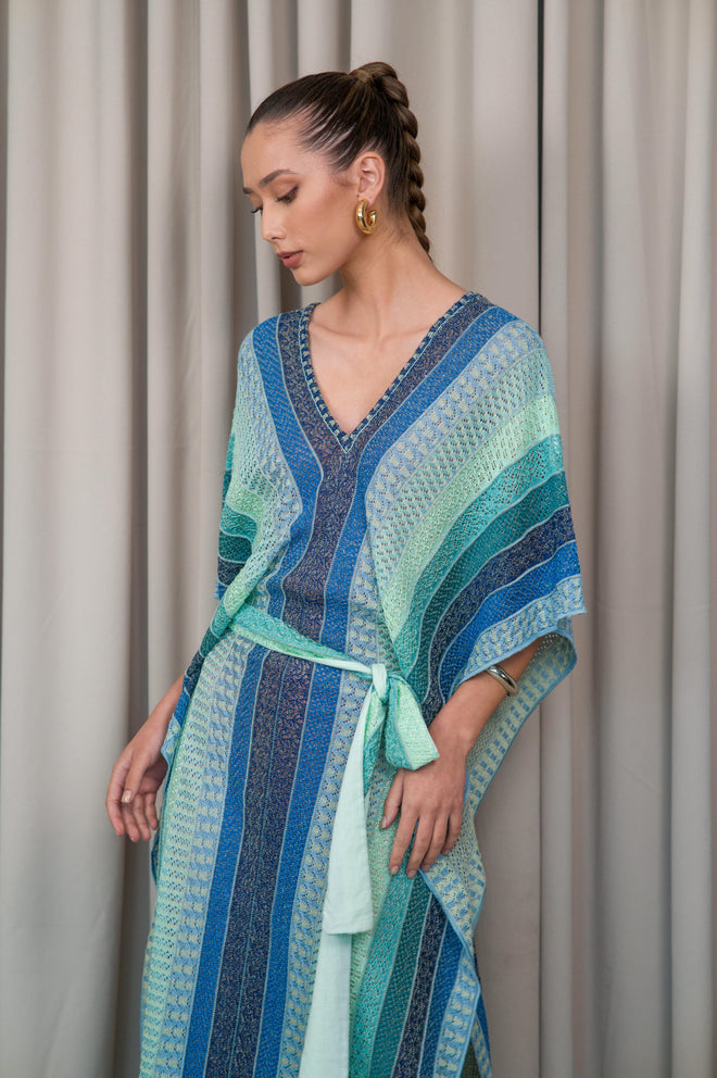 V Neck Knitted Kaftan