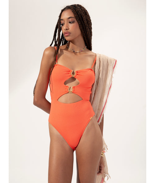 Bustier Swimsuit with Dots