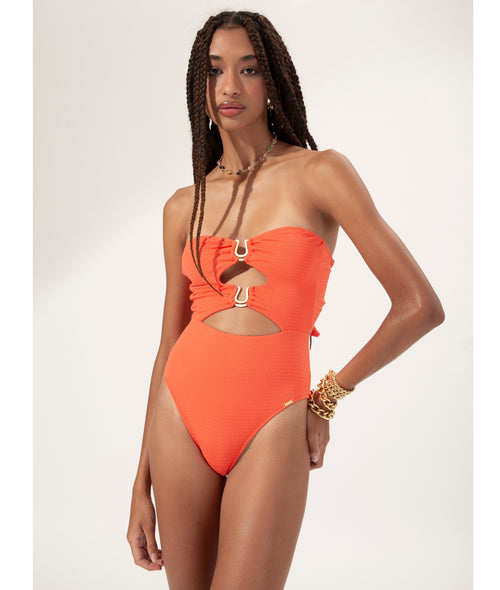 Bustier Swimsuit with Dots
