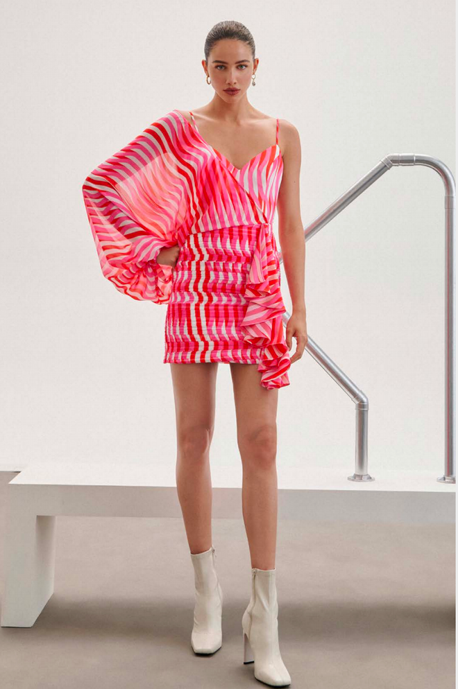 PLISSED SHORT DRESS