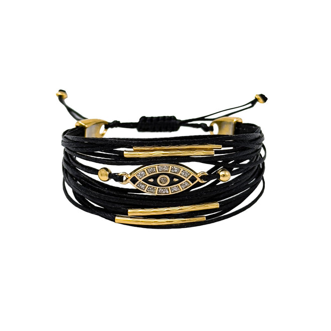 Braclet W Blk Evileye/Stones