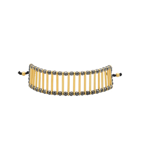 Braclet W Gold Bars/Hematites