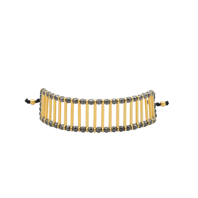 Braclet W Gold Bars/Hematites