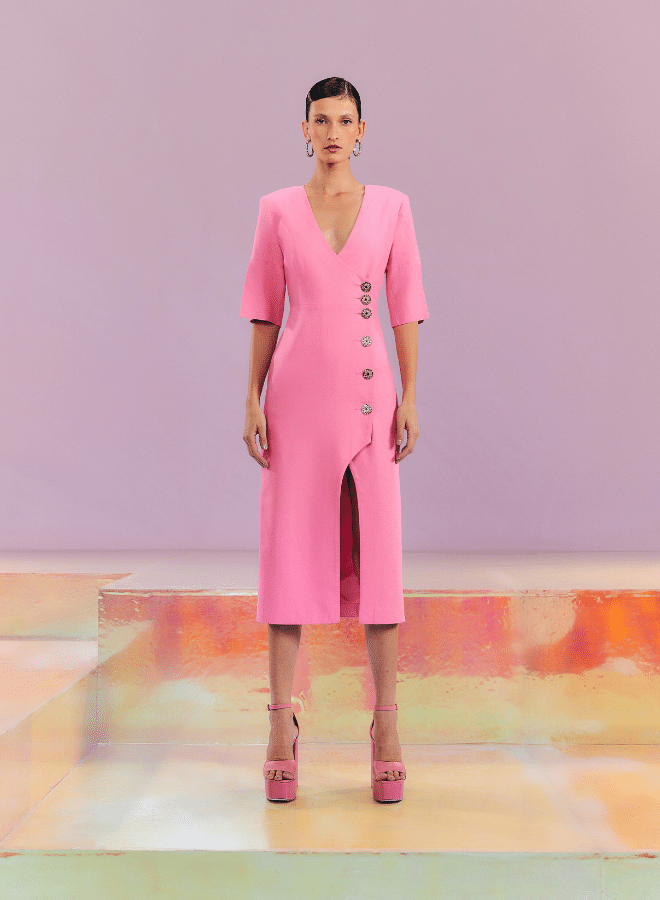 Midi Fenda Dress with Buttons