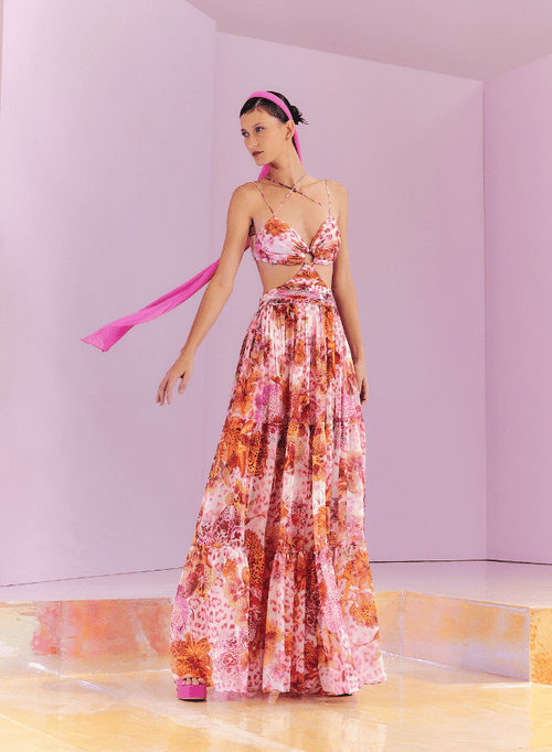Max Midi Dress Drapeado Estampado