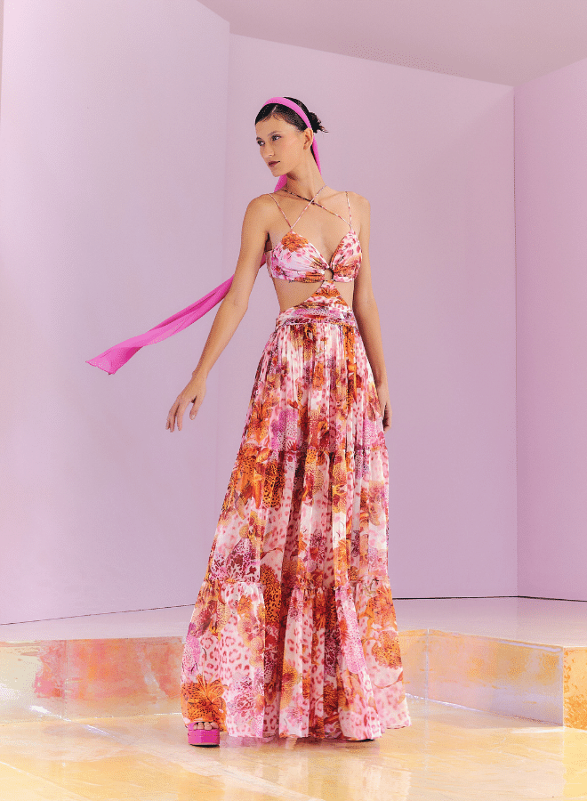 Max Midi Dress Drapeado Estampado