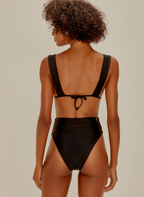 Low Cut Hot Pants Bikini Black