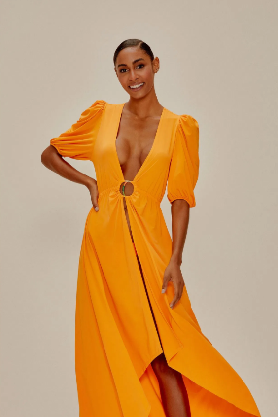 Puff Sleeve Tunic Orange Tree