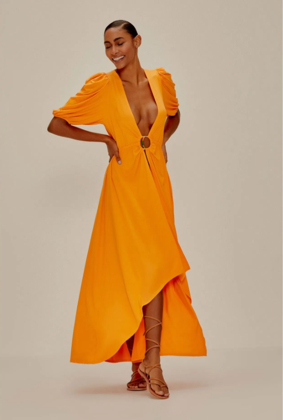 Puff Sleeve Tunic Orange Tree