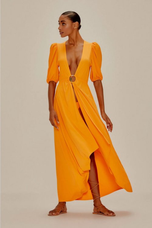 Puff Sleeve Tunic Orange Tree