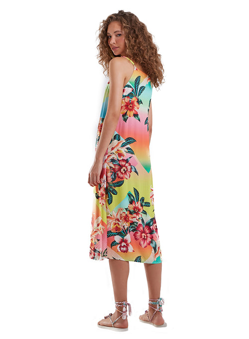 MIKAELA FLOWER POWER MIDI DRESS