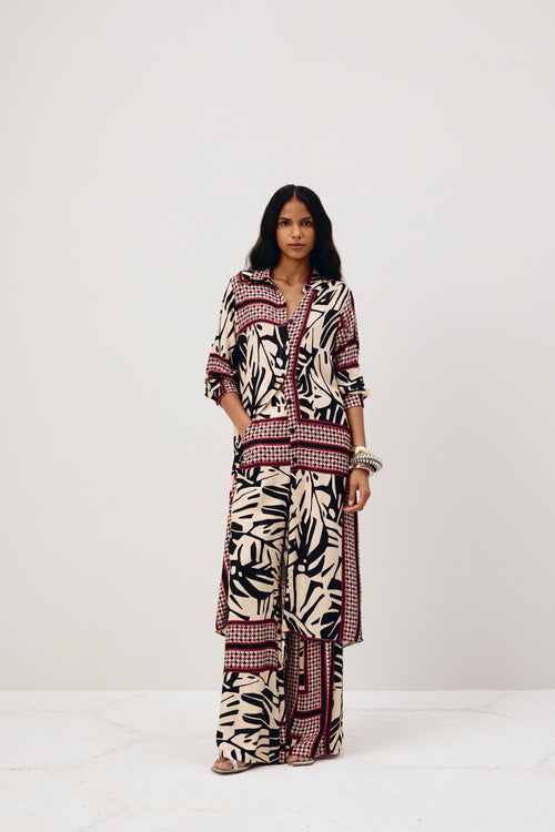 Elongated Printed Rib Chemise