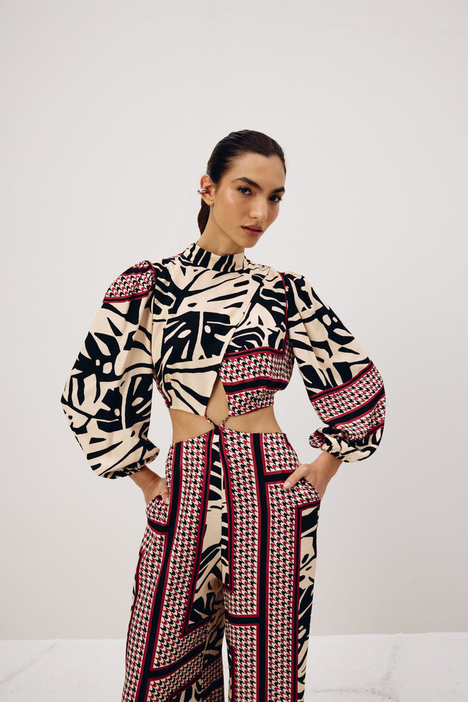 Leon Printed Twill Jumpsuit