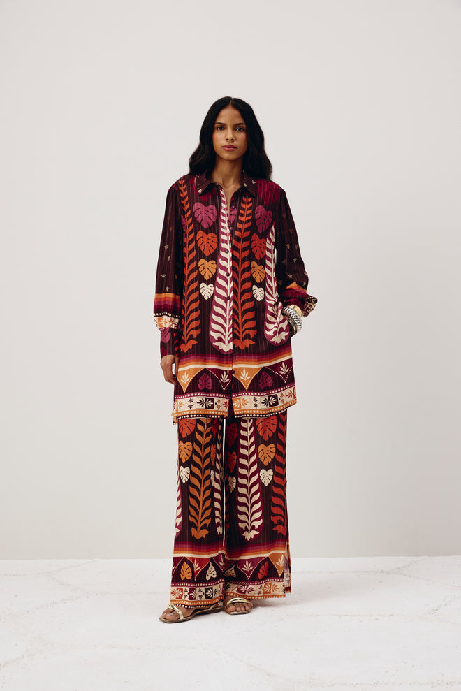 Long Printed Oversized Shirt