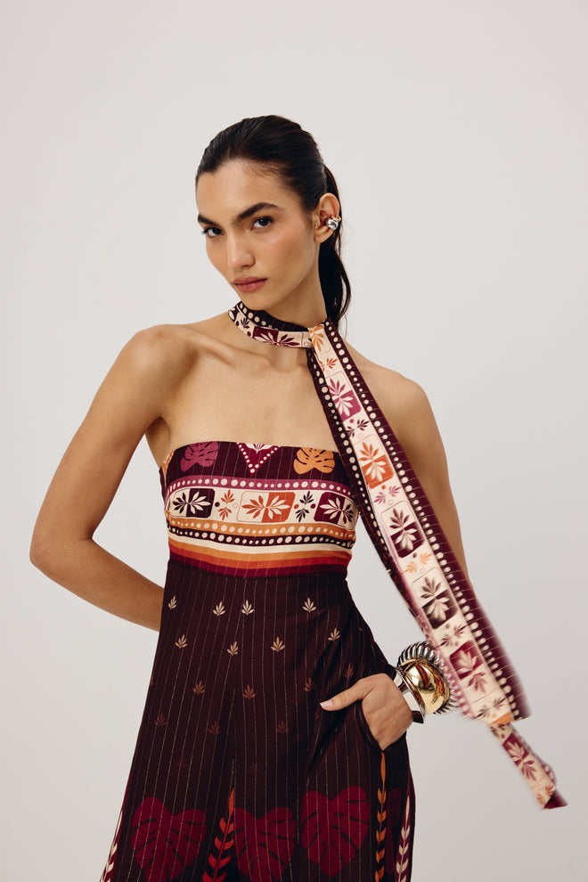 Printed Strapless Jumpsuit