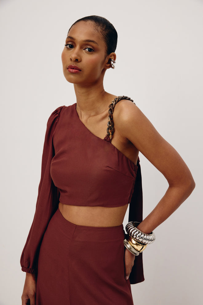 Open Waist Jumpsuit W Chain