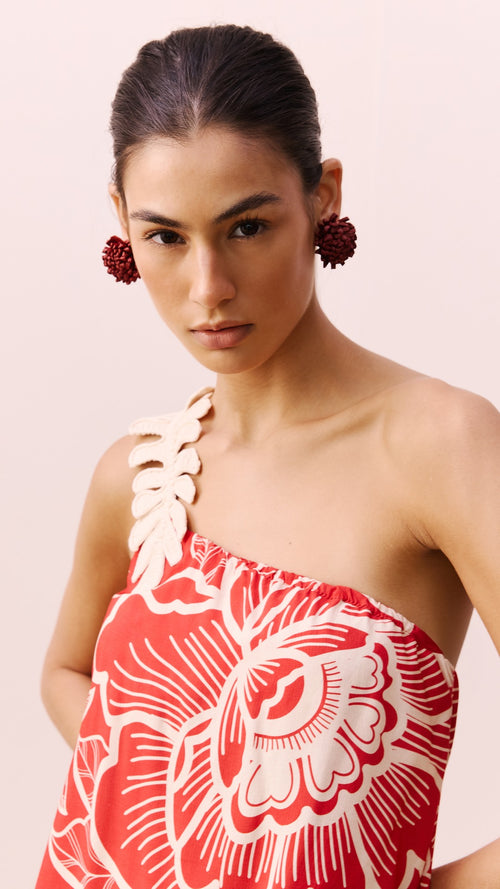 Leaf Guipure Printed Dress