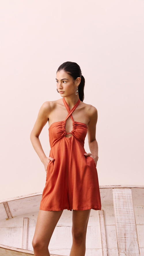 Cross Neck Romper