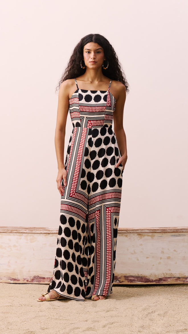 Back Tie Straight Neck Romper