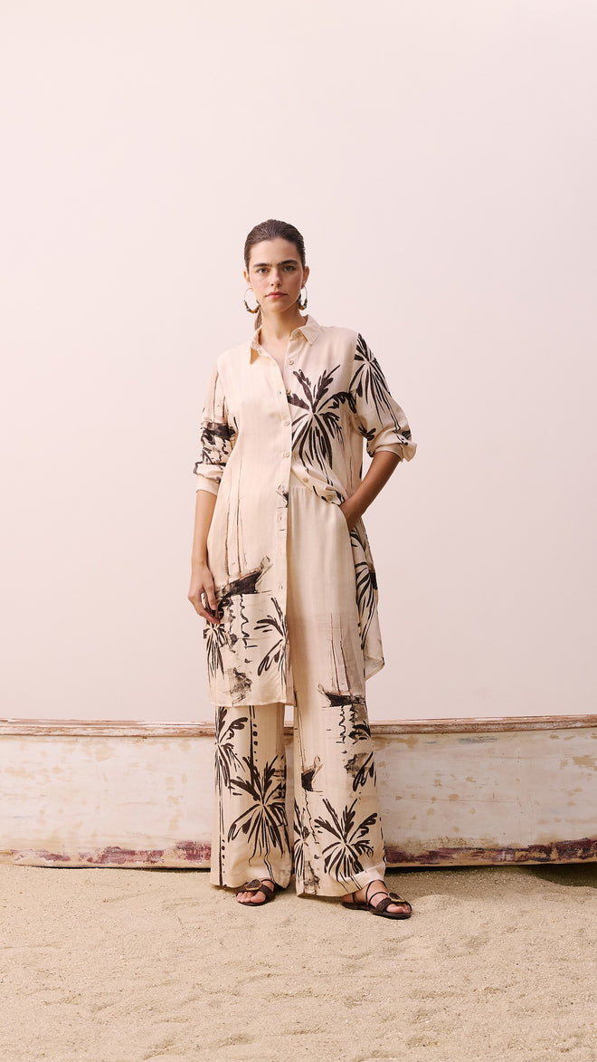 Elastic Waist Wide Leg Pants