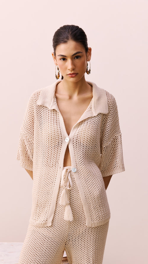 Lace Polo Knited Shirt