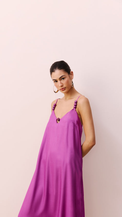 Tip Strap Long Dress - Black