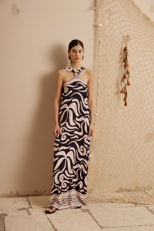 Strap Neckline Long Dress