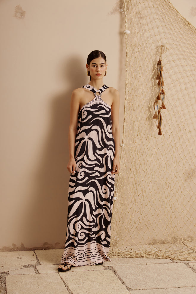 Strap Neckline Long Dress