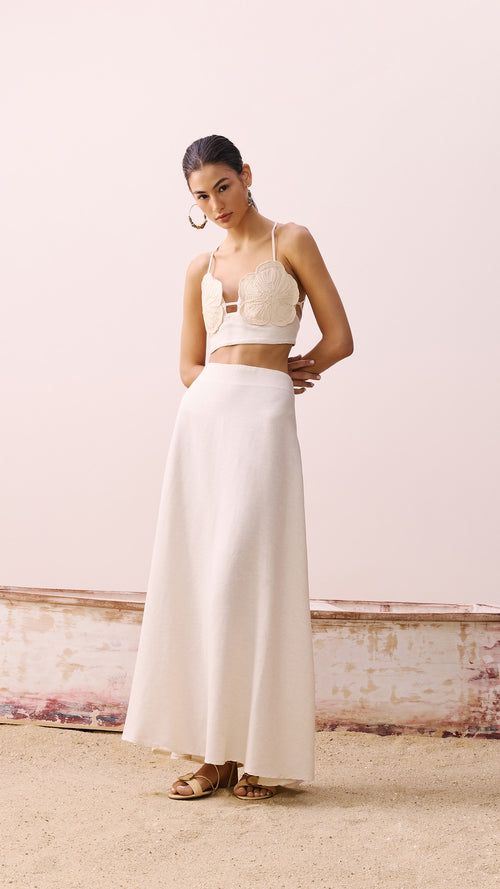 Guipure Floral Cropped Top