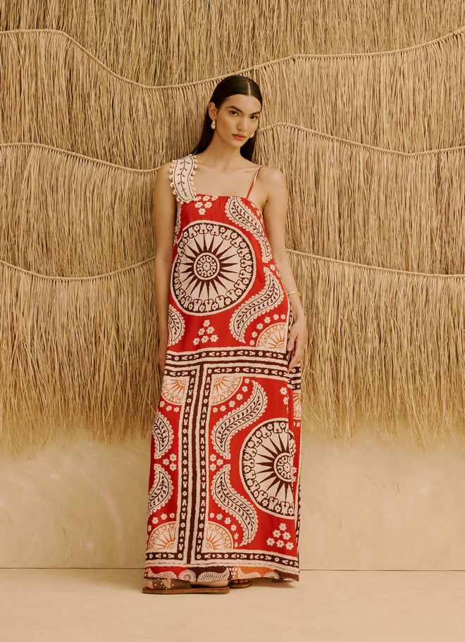 LONG DRESS W SHOULDER DETAIL