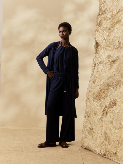 PLAIN LONG COAT WITH SIDE SLIT