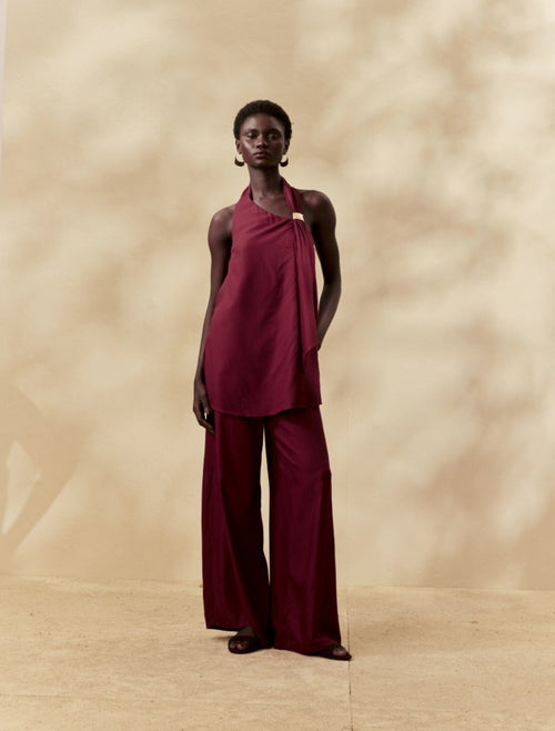 BLOUSE WITH LOOP AND BELT