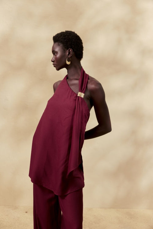 BLOUSE WITH LOOP AND BELT