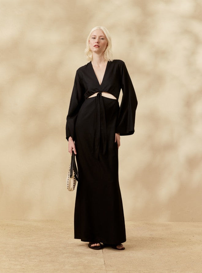 LONG DRESS WITH WAIST CUT-OUT