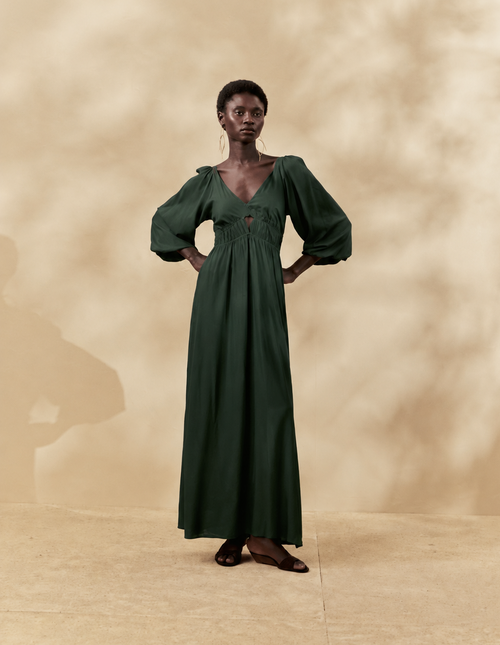 LONG DRESS W/ ELASTIC DETAIL