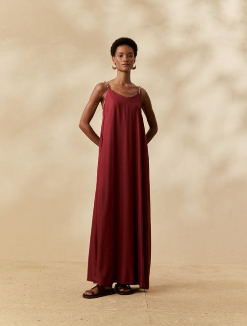 PLAIN LONG DRESS WITH STRAPS