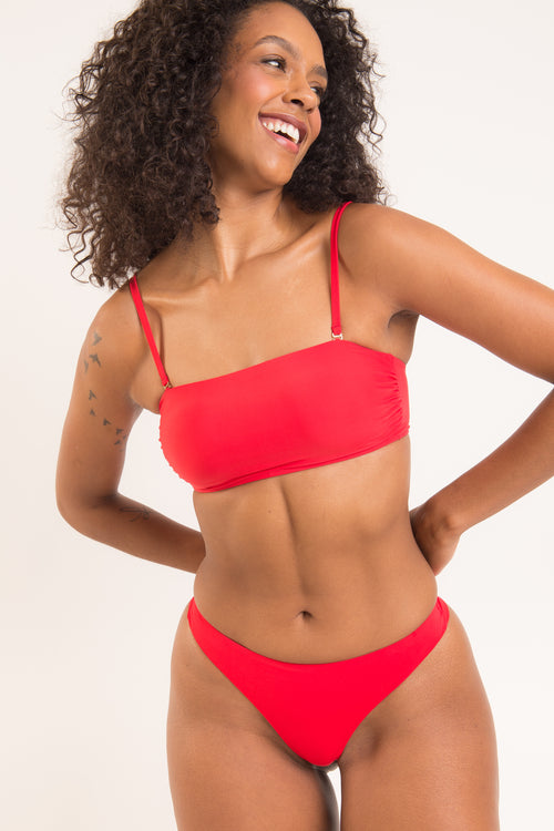 TOP ROUGE BANDEAU RETO