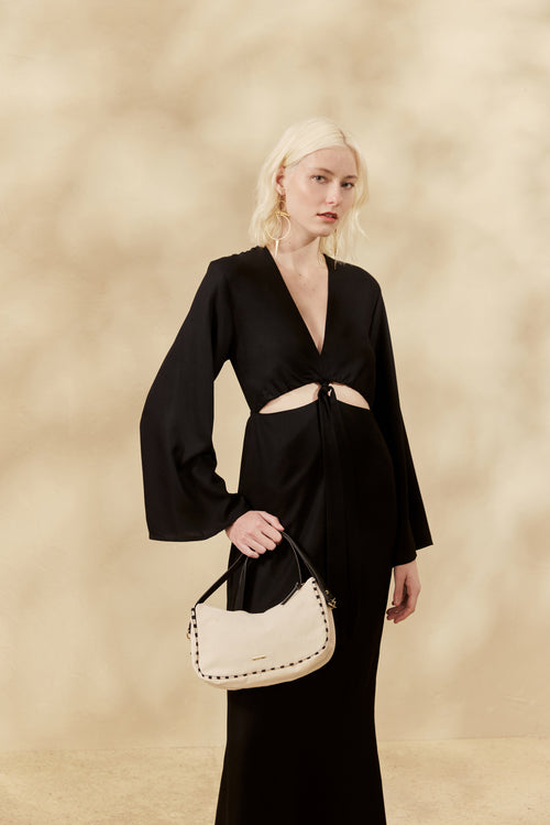 LONG DRESS WITH WAIST CUT-OUT