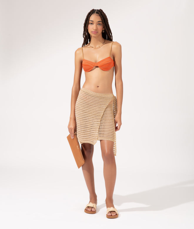 Gold Knit Pareo Skirt