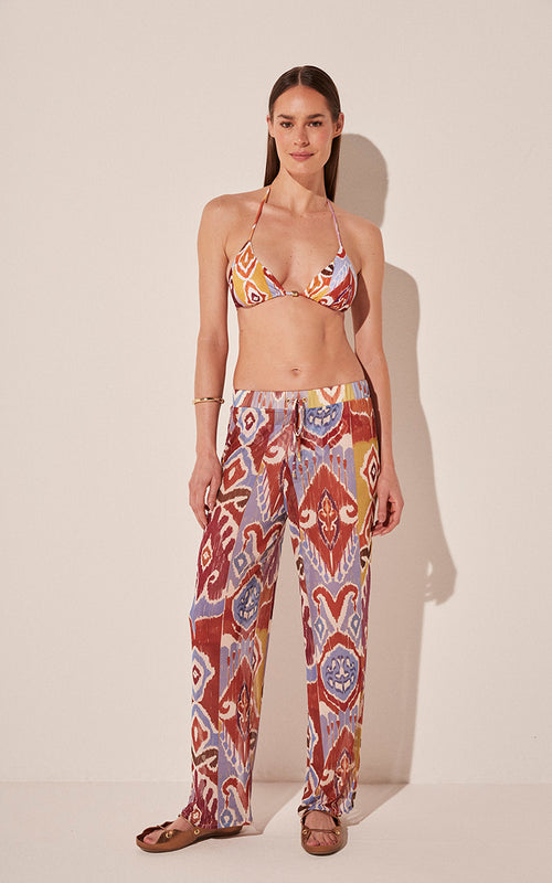 Ikat Low Waist Palazzo Pants