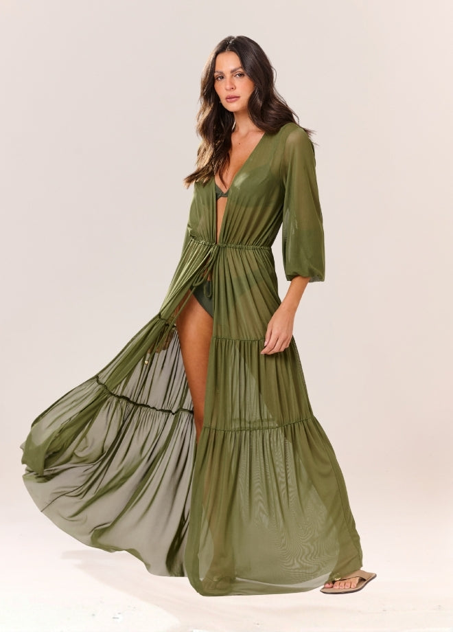 SOLID TULLE LONG DRESS