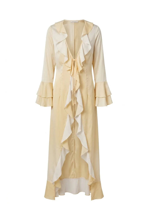 Gradient Print Ruffle Robe