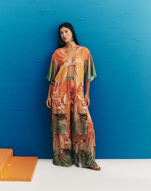 Cocoa Arriba Printed Kimono