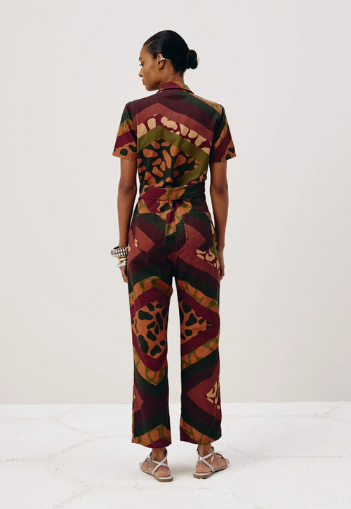 Leon Printed Twill Jumpsuit