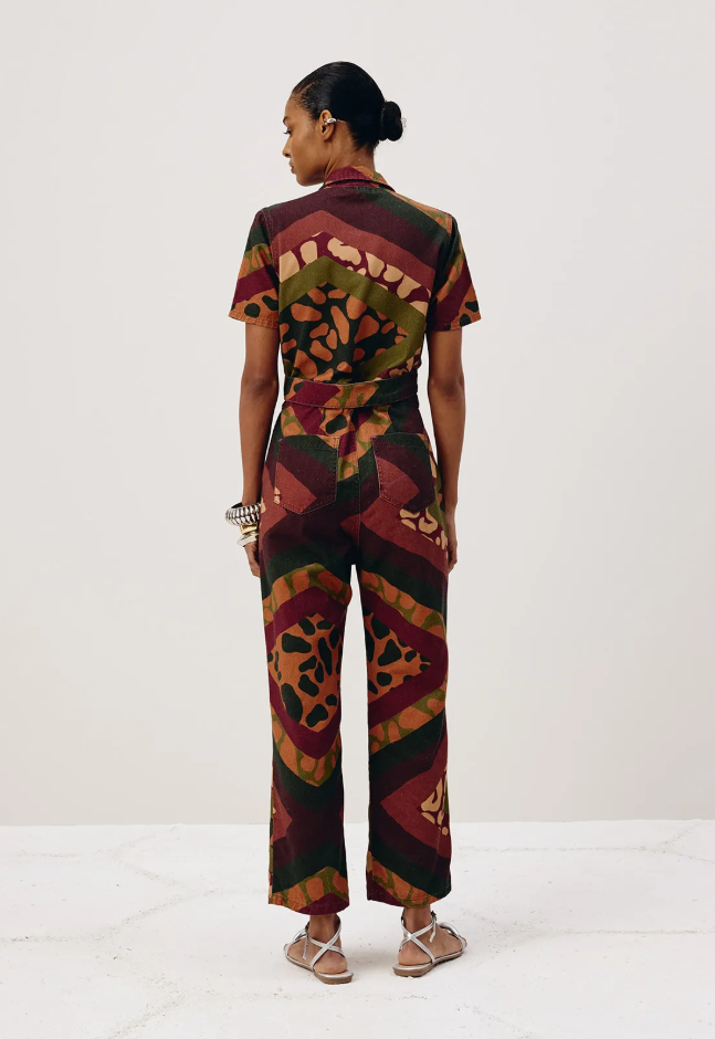 Leon Printed Twill Jumpsuit