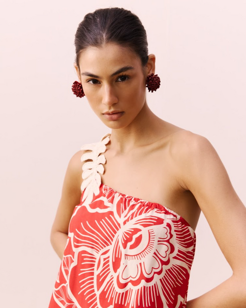 Leaf Guipure Printed Dress