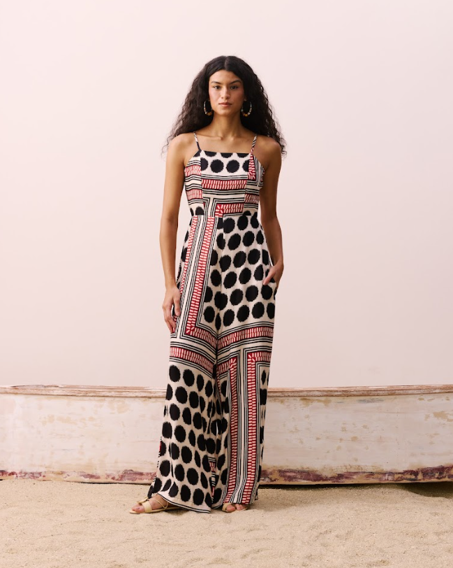 Back Tie Straight Neck Romper