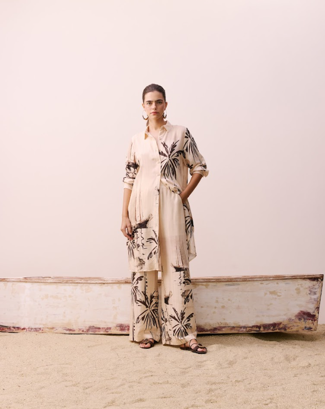 Elastic Waist Wide Leg Pants