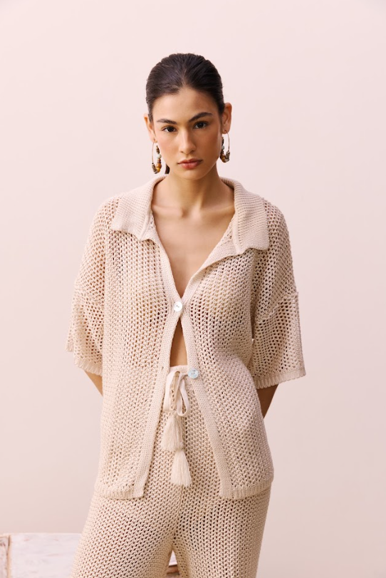 Lace Polo Knited Shirt